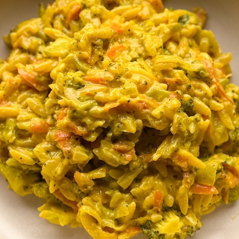 One Pan High Protein Broccoli Orzo | Jackfruitful Kitchen